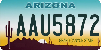 AZ license plate AAU5872