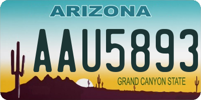 AZ license plate AAU5893