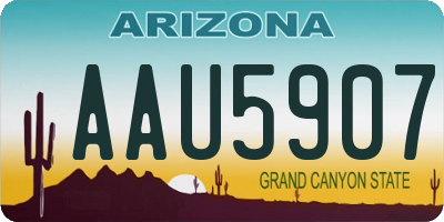 AZ license plate AAU5907