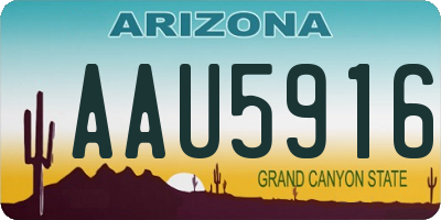 AZ license plate AAU5916