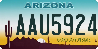 AZ license plate AAU5924