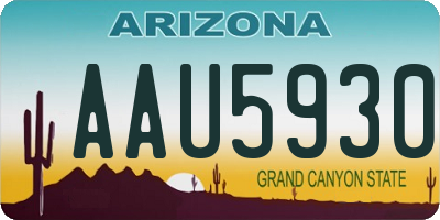 AZ license plate AAU5930