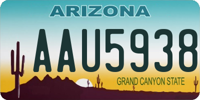 AZ license plate AAU5938