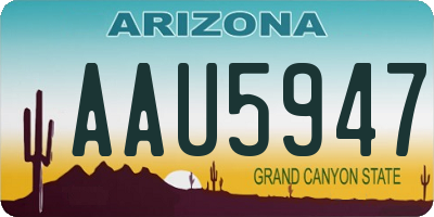 AZ license plate AAU5947