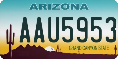 AZ license plate AAU5953