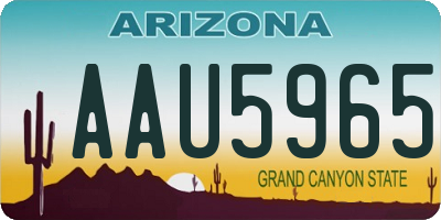 AZ license plate AAU5965