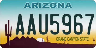 AZ license plate AAU5967