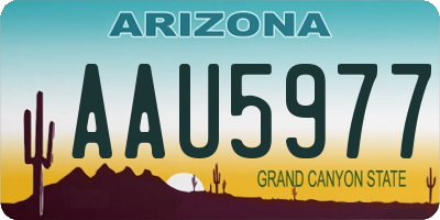 AZ license plate AAU5977