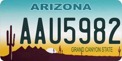 AZ license plate AAU5982