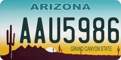 AZ license plate AAU5986