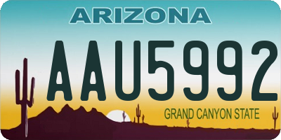 AZ license plate AAU5992