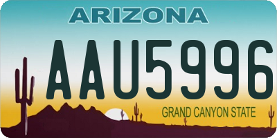 AZ license plate AAU5996