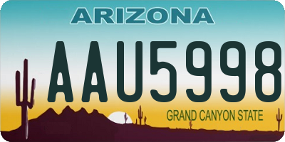 AZ license plate AAU5998