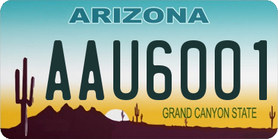 AZ license plate AAU6001