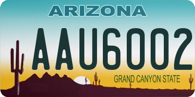 AZ license plate AAU6002