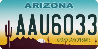 AZ license plate AAU6033