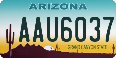 AZ license plate AAU6037