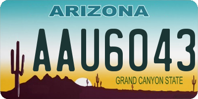 AZ license plate AAU6043