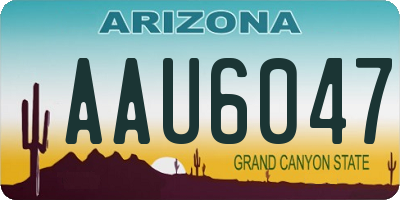 AZ license plate AAU6047