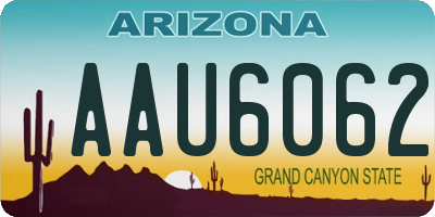 AZ license plate AAU6062