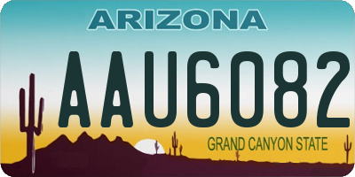 AZ license plate AAU6082