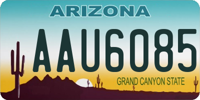 AZ license plate AAU6085