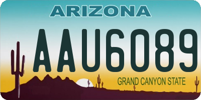 AZ license plate AAU6089