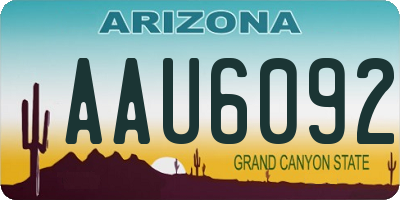 AZ license plate AAU6092