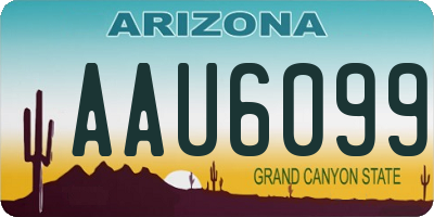 AZ license plate AAU6099