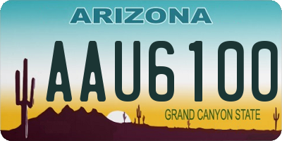 AZ license plate AAU6100