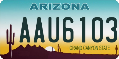 AZ license plate AAU6103
