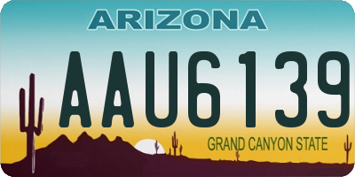 AZ license plate AAU6139