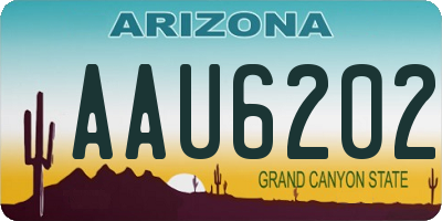 AZ license plate AAU6202
