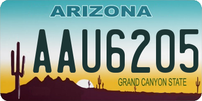 AZ license plate AAU6205