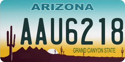 AZ license plate AAU6218