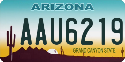 AZ license plate AAU6219