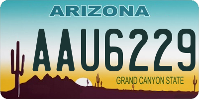 AZ license plate AAU6229