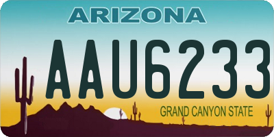 AZ license plate AAU6233