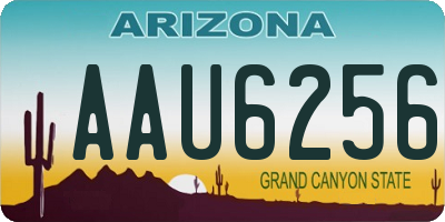 AZ license plate AAU6256