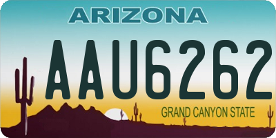 AZ license plate AAU6262