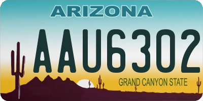 AZ license plate AAU6302
