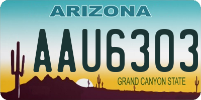 AZ license plate AAU6303