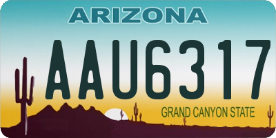AZ license plate AAU6317