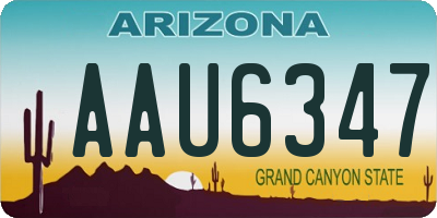 AZ license plate AAU6347