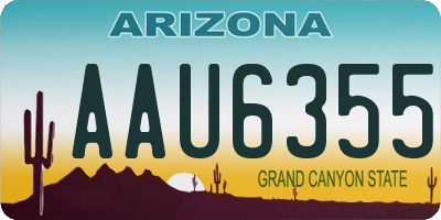 AZ license plate AAU6355