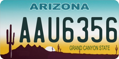 AZ license plate AAU6356