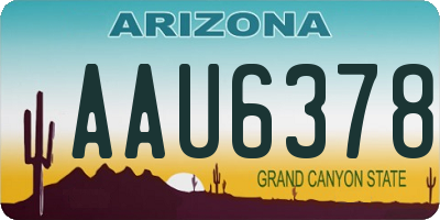 AZ license plate AAU6378