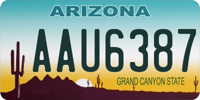 AZ license plate AAU6387