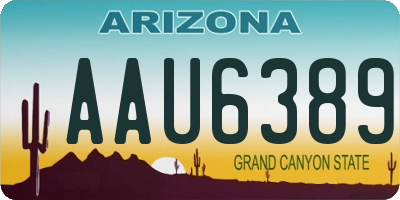 AZ license plate AAU6389