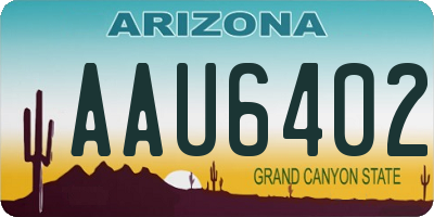 AZ license plate AAU6402